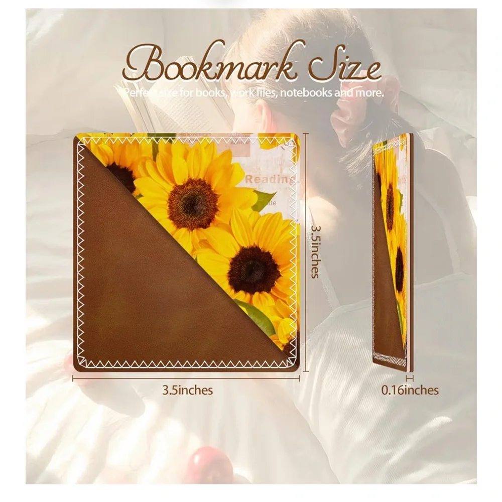 3pc Sunflower Corner Bookmark Pocket - Yellow Sunflower